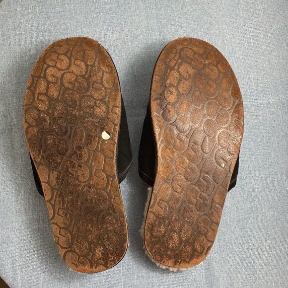 UGG men’s Scuff Fur-Lined Black Mule Slippers, size 11. - Picture 7 of 11